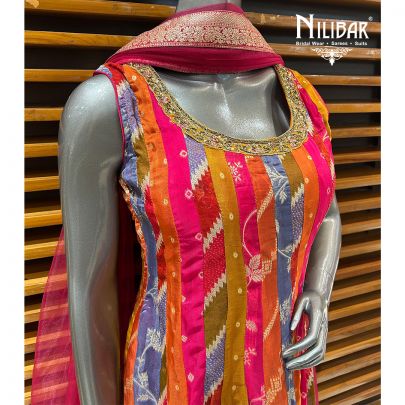 Multicolor Organza Anarkali Suit