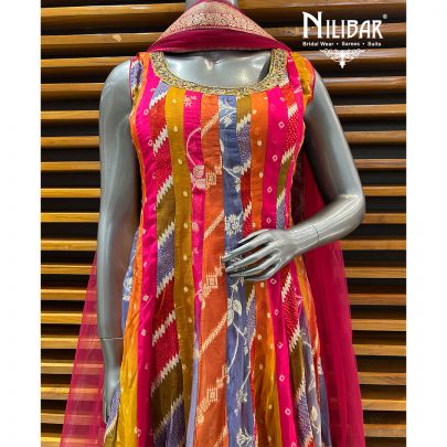 Multicolor Organza Anarkali Suit