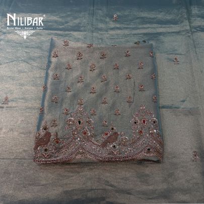 Sea Green Lame Silk Shirt & Dupatta With Silk Bottom