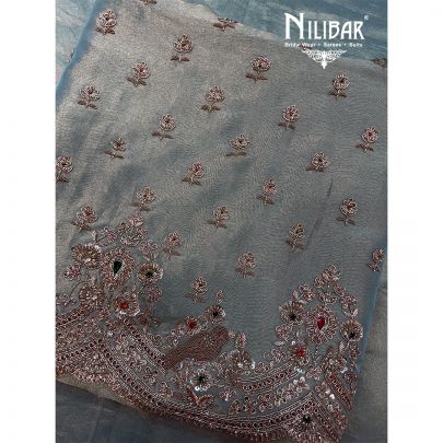 Sea Green Lame Silk Shirt & Dupatta With Silk Bottom
