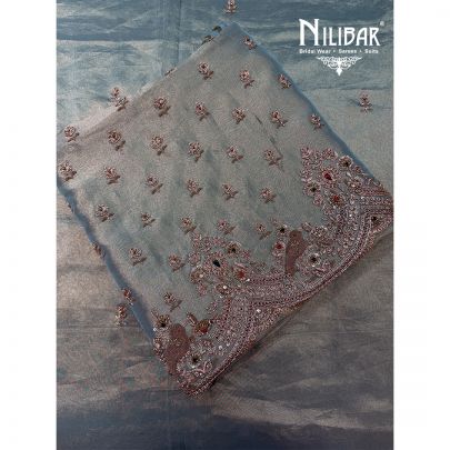 Sea Green Lame Silk Shirt & Dupatta With Silk Bottom