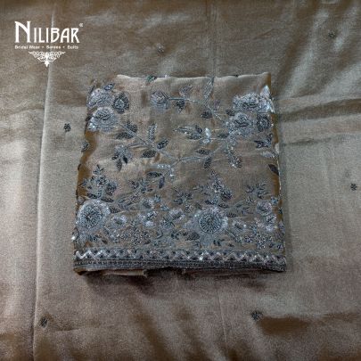 Copper Lame Silk Shirt & Dupatta With Crepe Bottom