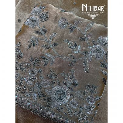 Copper Lame Silk Shirt & Dupatta With Crepe Bottom