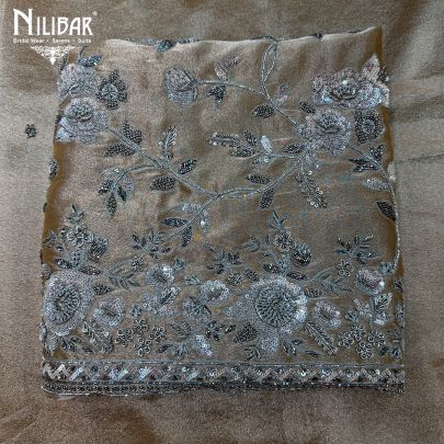 Copper Lame Silk Shirt & Dupatta With Crepe Bottom