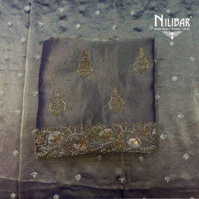 Purple Lame Silk Shirt & Dupatta With Crepe Bottom