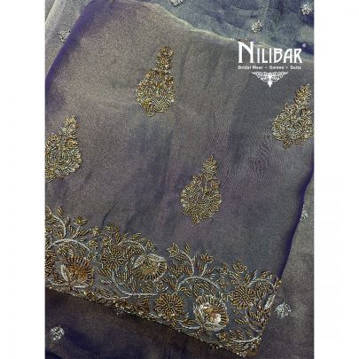 Purple Lame Silk Shirt & Dupatta With Crepe Bottom