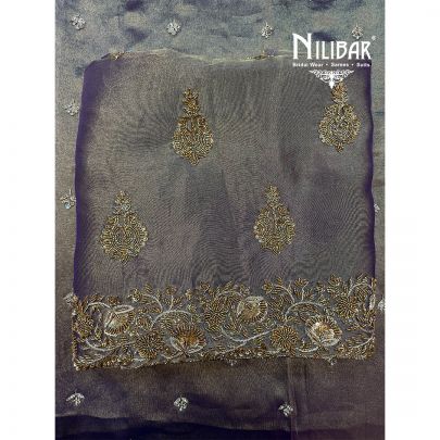Purple Lame Silk Shirt & Dupatta With Crepe Bottom