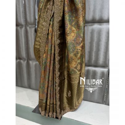 Green Silk Bandhani Saree