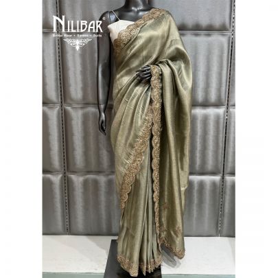Pista Green Silk Bandhani Saree