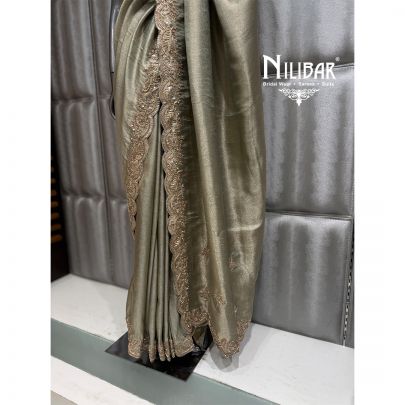 Pista Green Silk Bandhani Saree