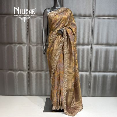 Rust Silk Bandhani Saree