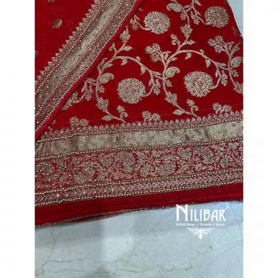 Red Georgette Unstitched Suit