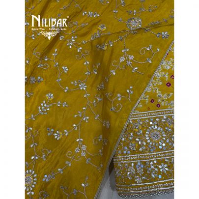 Canary Yellow Silk Unstitched Suit