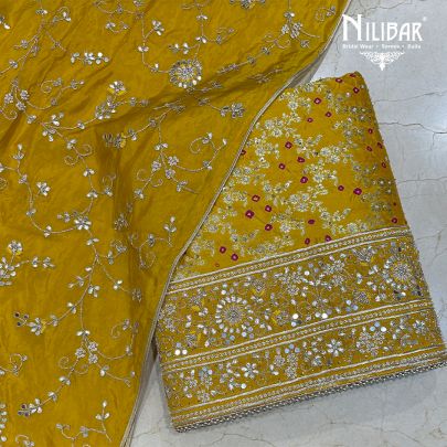 Canary Yellow Silk Unstitched Suit