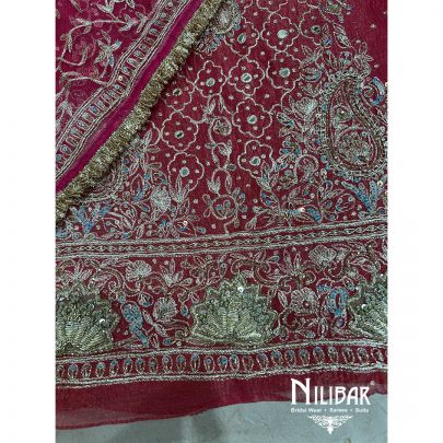 Pink Tissue Organza Unstitched Suit