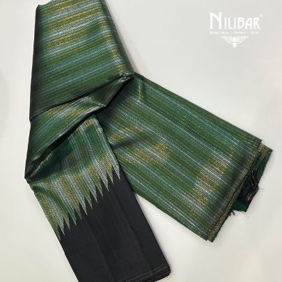 Green and Black Silk Saree