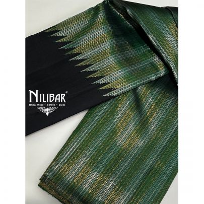 Green and Black Silk Saree