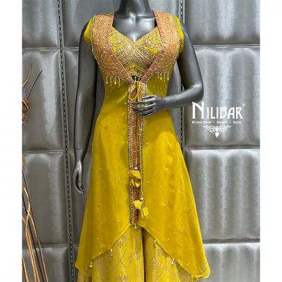 Sunshine Yellow Silk Jacket Suit