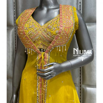 Sunshine Yellow Silk Jacket Suit