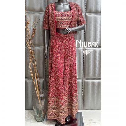 Rani Pink Georgette Jacket Suit