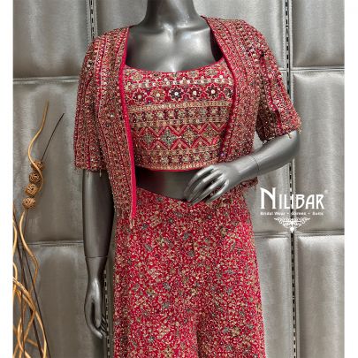 Rani Pink Georgette Jacket Suit
