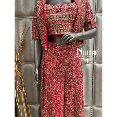 Rani Pink Georgette Jacket Suit