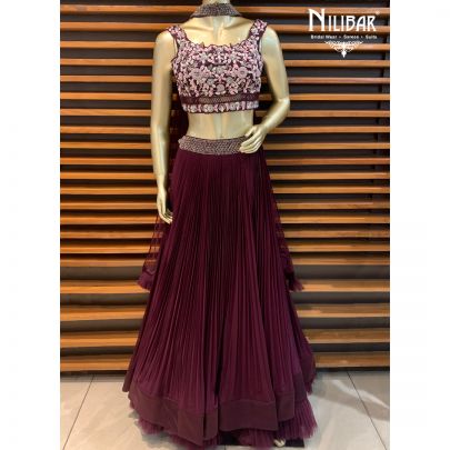 Sangria Purple Georgette Lehenga