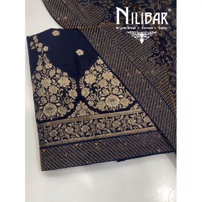 Midnight Blue Silk Unstitched Suit