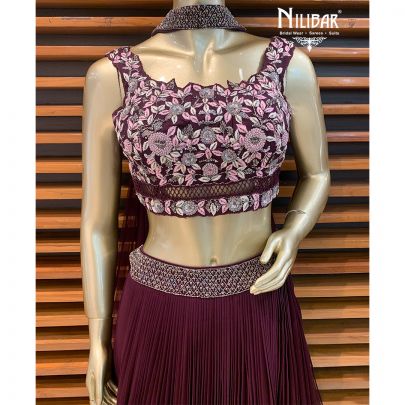 Sangria Purple Georgette Lehenga