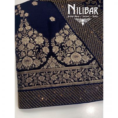 Midnight Blue Silk Unstitched Suit