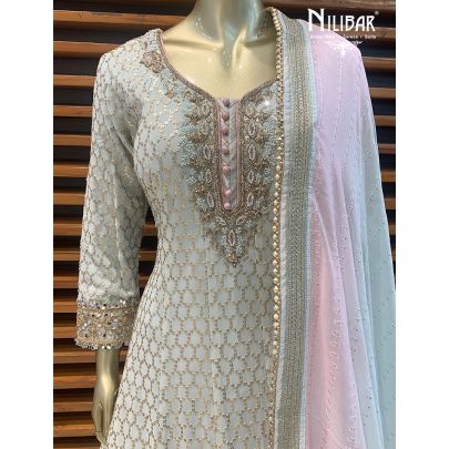 Pastel Blue Georgette Anarkali