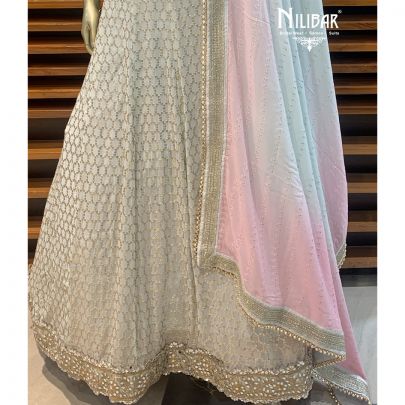 Pastel Blue Georgette Anarkali