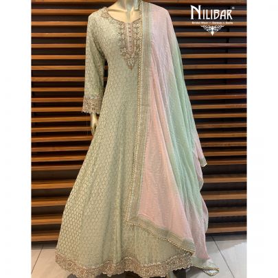 Sea Green Georgette Anarkali