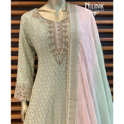 Sea Green Georgette Anarkali