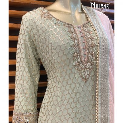 Sea Green Georgette Anarkali