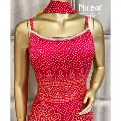 Ruby Pink Satin Garara Suit