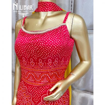 Ruby Pink Satin Garara Suit