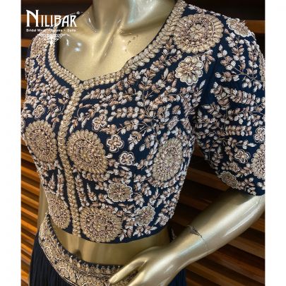 Ocean Blue Georgette Lehenga