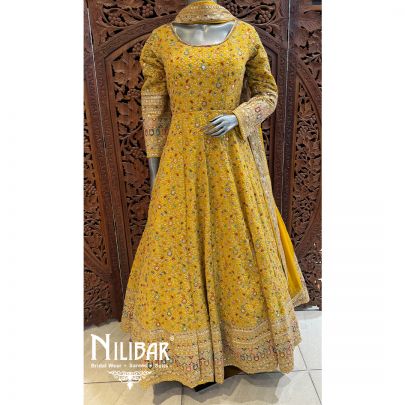Yellow Georgette Chiffon Anarkali