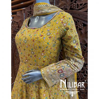 Yellow Georgette Chiffon Anarkali