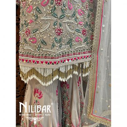 Mocha Georgette Garara Suit Set With Dupatta