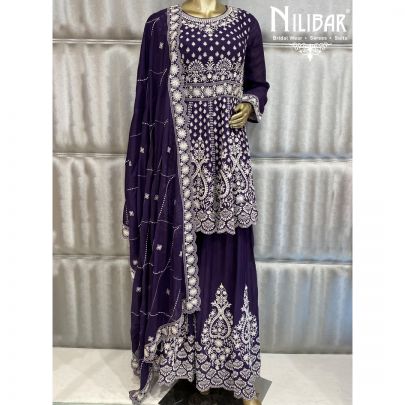 Violet Chinon Palazzo Suit