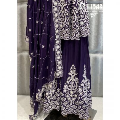 Violet Chinon Palazzo Suit