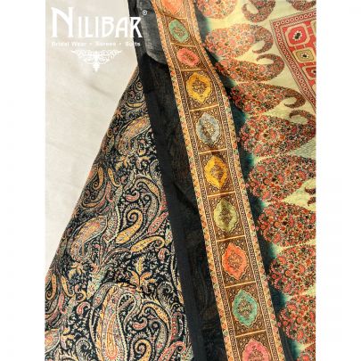 Multicolor Maheshwari Unstitched Suit With Dupatta