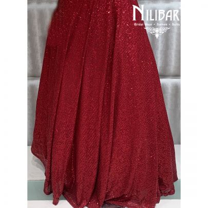 Merlot Red Net Gown