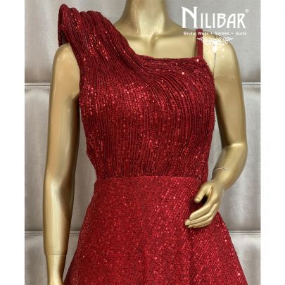 Merlot Red Net Gown