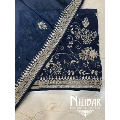 Midnight Blue Crepe Unstitched Suit