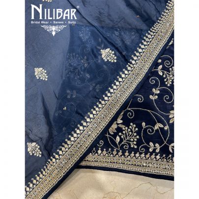 Midnight Blue Crepe Unstitched Suit