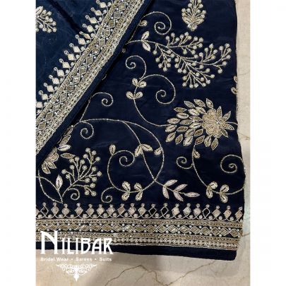 Midnight Blue Crepe Unstitched Suit