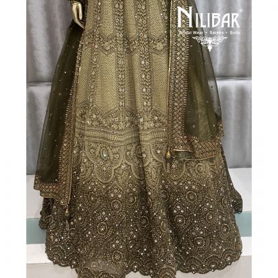 Pickle Green Silk Lehenga
